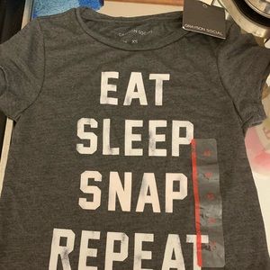 Distress Hello Gorgeous Sleep eat repeat a child’s size XS (4-5)